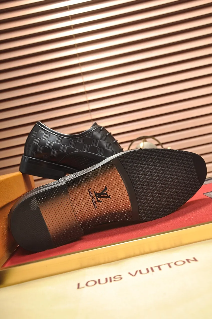 Men's shoes💰460💶【LOUIS VUITTON】(sheepskin lining) new cowhide LV formal shoes🎩🎩❗️🆘made one to one at the counter🎩original quality, imported cowhide upper➕full sheepskin lining➕original rubber outsole, {high quality visible}👣Size: 38-45 (45 custom-made)